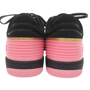 未使用品 グッチ バスケット ローカットスニーカー BASKET LOW 725905 サイズ35 (日本サイズ22cm) レザー ラバー ゴールド ピンク ブラック 靴 1540【中古】GUCCI