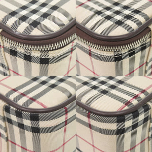 バーバリー ノバチェック キャンバス/レザー ベージュ ビジネスバッグ 1548【中古】BURBERRY