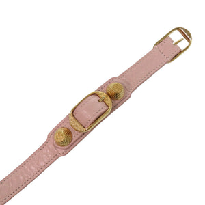 新品同様 バレンシアガ 3連 ジャイアントスタッズ 236345 レザー ピンク ブレスレット 1562【中古】BALENCIAGA