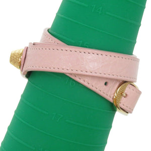 新品同様 バレンシアガ 3連 ジャイアントスタッズ 236345 レザー ピンク ブレスレット 1562【中古】BALENCIAGA