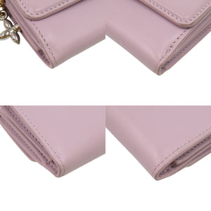 美品 ルイ ヴィトン ミニトリフォールドウォレット LVブルーム M15083 カーフ パープル 紫 三つ折り財布 LV 1599【中古】LOUIS VUITTON