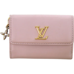 美品 ルイ ヴィトン ミニトリフォールドウォレット LVブルーム M15083 カーフ パープル 紫 三つ折り財布 LV 1599【中古】LOUIS VUITTON