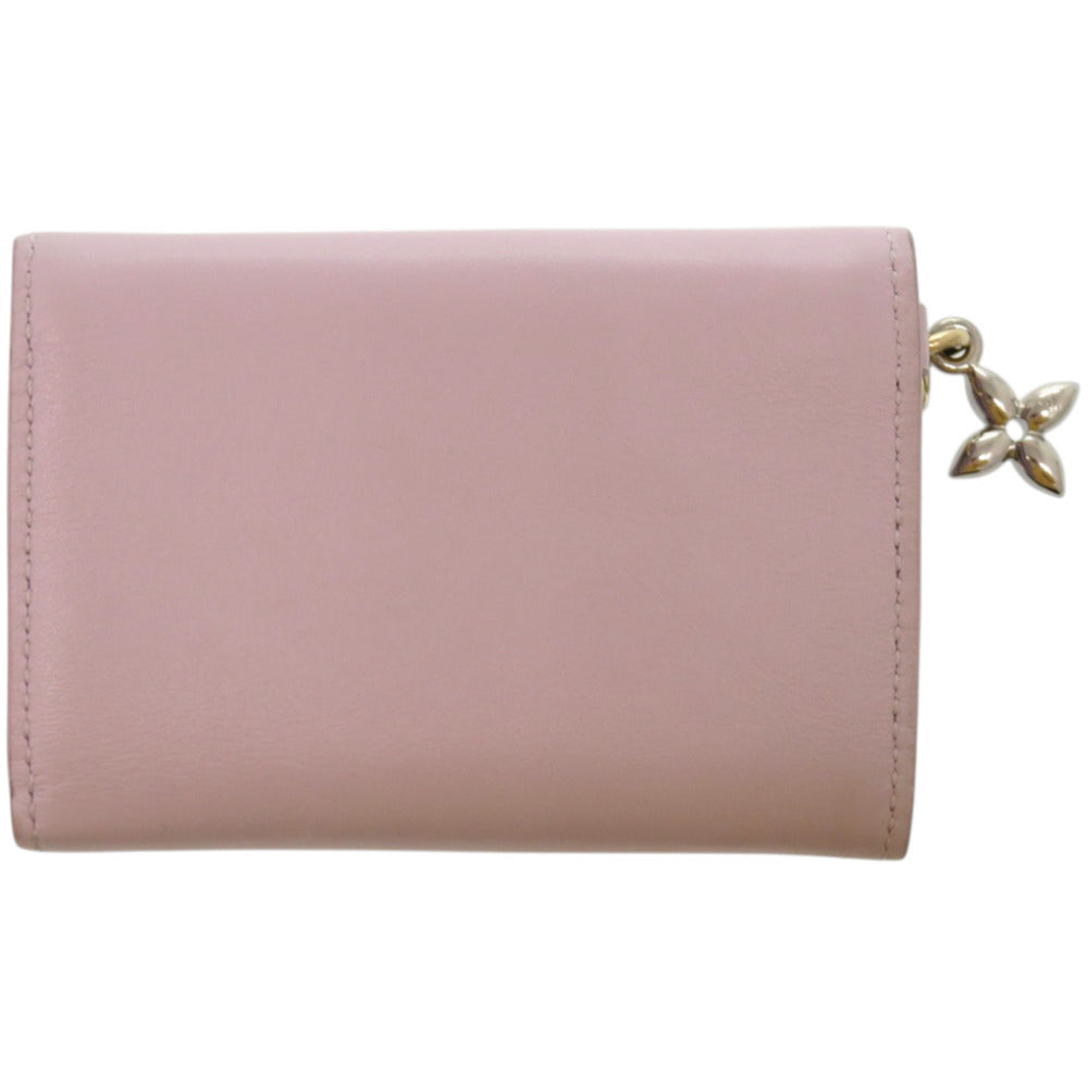 美品 ルイ ヴィトン ミニトリフォールドウォレット LVブルーム M15083 カーフ パープル 紫 三つ折り財布 LV 1599【中古】LOUIS VUITTON