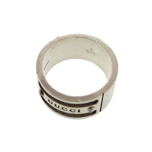 グッチ ロゴ ビス シルバー925 リング 指輪 1603【中古】GUCCI