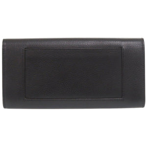 セリーヌ ラージ フラップ マルチファンクション レザー ブラック 長財布 黒 1606【中古】CELINE メンズ