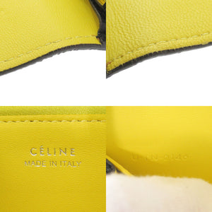 セリーヌ ラージ フラップ マルチファンクション レザー ブラック 長財布 黒 1606【中古】CELINE メンズ
