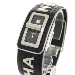 新品同様 シャネル コードココ H6947 レザー SS ブラック 黒文字盤 クオーツ 腕時計 1618【中古】CHANEL