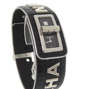 新品同様 シャネル コードココ H6947 レザー SS ブラック 黒文字盤 クオーツ 腕時計 1618【中古】CHANEL