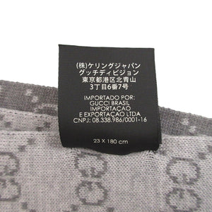 新品同様 グッチ GG柄 シェリー ウール グレー マフラー 1638【中古】GUCCI