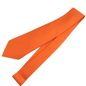 未使用 エルメス Hロゴ シルク オレンジ ネクタイ 1639【中古】HERMES