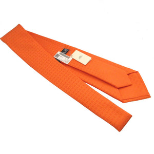 未使用 エルメス Hロゴ シルク オレンジ ネクタイ 1639【中古】HERMES