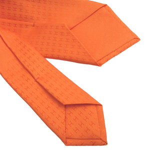 未使用 エルメス Hロゴ シルク オレンジ ネクタイ 1639【中古】HERMES