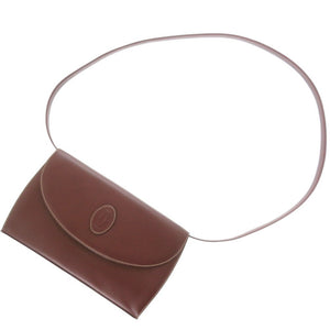 美品 カルティエ マストライン レザー レッドブラウン ショルダーバッグ 1654【中古】CARTIER