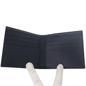 未使用 バリー Crsbifold 8CC N 航海 761346608558 レザー ネイビー 二つ折り財布 1666【中古】BALLY
