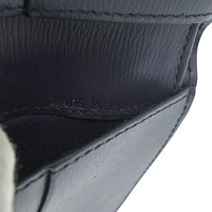 未使用 バリー Crsbifold 8CC N 航海 761346608558 レザー ネイビー 二つ折り財布 1666【中古】BALLY