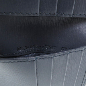未使用 バリー Crsbifold 8CC N 航海 761346608558 レザー ネイビー 二つ折り財布 1666【中古】BALLY