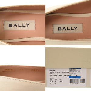 未使用品 バリー OBRIEN BONE 15 GOAT GRAINED パンプス 3BLY11-00346 サイズ37(日本サイズ23.5cm) ゴールド金具 レザー ホワイト 白 ローファー1670【中古】BALLY