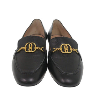 美品 バリー Obrien ローファー レザー ブラック ゴールド 黒 1671【中古】BALLY