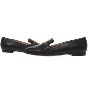 美品 バリー Obrien ローファー レザー ブラック ゴールド 黒 1671【中古】BALLY