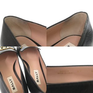 美品 バリー Obrien ローファー レザー ブラック ゴールド 黒 1671【中古】BALLY