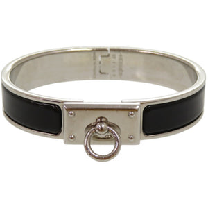美品 エルメス クリックアノー メタル エナメル ブラック 黒 バングル 1687【中古】HERMES