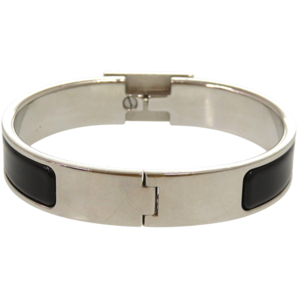 美品 エルメス クリックアノー メタル エナメル ブラック 黒 バングル 1687【中古】HERMES