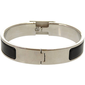 美品 エルメス クリックアノー メタル エナメル ブラック 黒 バングル 1687【中古】HERMES