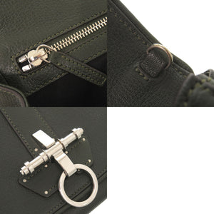 美品 ジバンシィ オブセディア レザー ダークグリーン ショルダーバッグ クラッチバッグ 緑 1694【中古】GIVENCHY