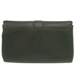 美品 ジバンシィ オブセディア レザー ダークグリーン ショルダーバッグ クラッチバッグ 緑 1694【中古】GIVENCHY