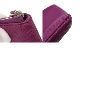 新品同様 トッズ ロゴ L字ファスナー レザー パープル 長財布 1706【中古】TOD’S