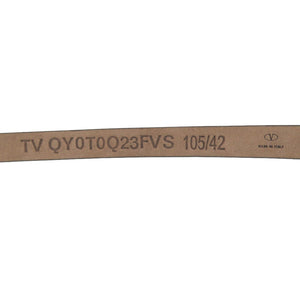 未使用品 ヴァレンティノ ガラヴァーニ ロックスタッズ ナローベルト QY0T0Q23FVS 105cm サイズ42 シルバー金具 レザー ブラック 黒1707【中古】Valentino Garavani メンズ