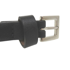 未使用品 ヴァレンティノ ガラヴァーニ ロックスタッズ ナローベルト QY0T0Q23FVS 105cm サイズ42 シルバー金具 レザー ブラック 黒1707【中古】Valentino Garavani メンズ