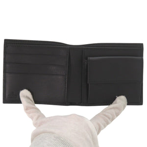 未使用品 グッチ グッチシマ 181671 2184 シルバー金具 レザー ブラック 二つ折り財布 1712【中古】GUCCI