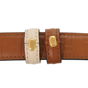 新品同様 フェンディ ナローベルト リバーシブル 8C0687 ANH8 レザー ブラウン 茶 ベルト 1715【中古】FENDI