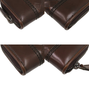 美品 ボッテガヴェネタ ラウンドファスナー スコルピート レザー ブラウン 茶 コインケース 1735【中古】BOTTEGAVENETA