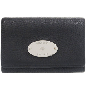 美品 マルベリー レザー ブラック 二つ折り財布 黒 1782【中古】MULBERRY メンズ