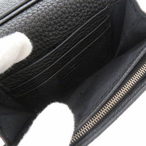美品 マルベリー レザー ブラック 二つ折り財布 黒 1782【中古】MULBERRY メンズ