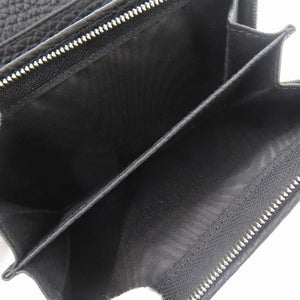 美品 マルベリー レザー ブラック 二つ折り財布 黒 1782【中古】MULBERRY メンズ