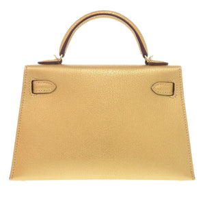 未使用 エルメス ミニケリードゥ シェーブルシャムキラ ドレ シャンパンゴールド金具 K刻印(2025年製) 2WAYハンドバッグ 金 1784 【中古】 HERMES ケリー20 ケリー ミニ 2