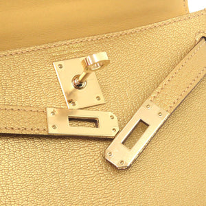 未使用 エルメス ミニケリードゥ シェーブルシャムキラ ドレ シャンパンゴールド金具 K刻印(2025年製) 2WAYハンドバッグ 金 1784 【中古】 HERMES ケリー20 ケリー ミニ 2