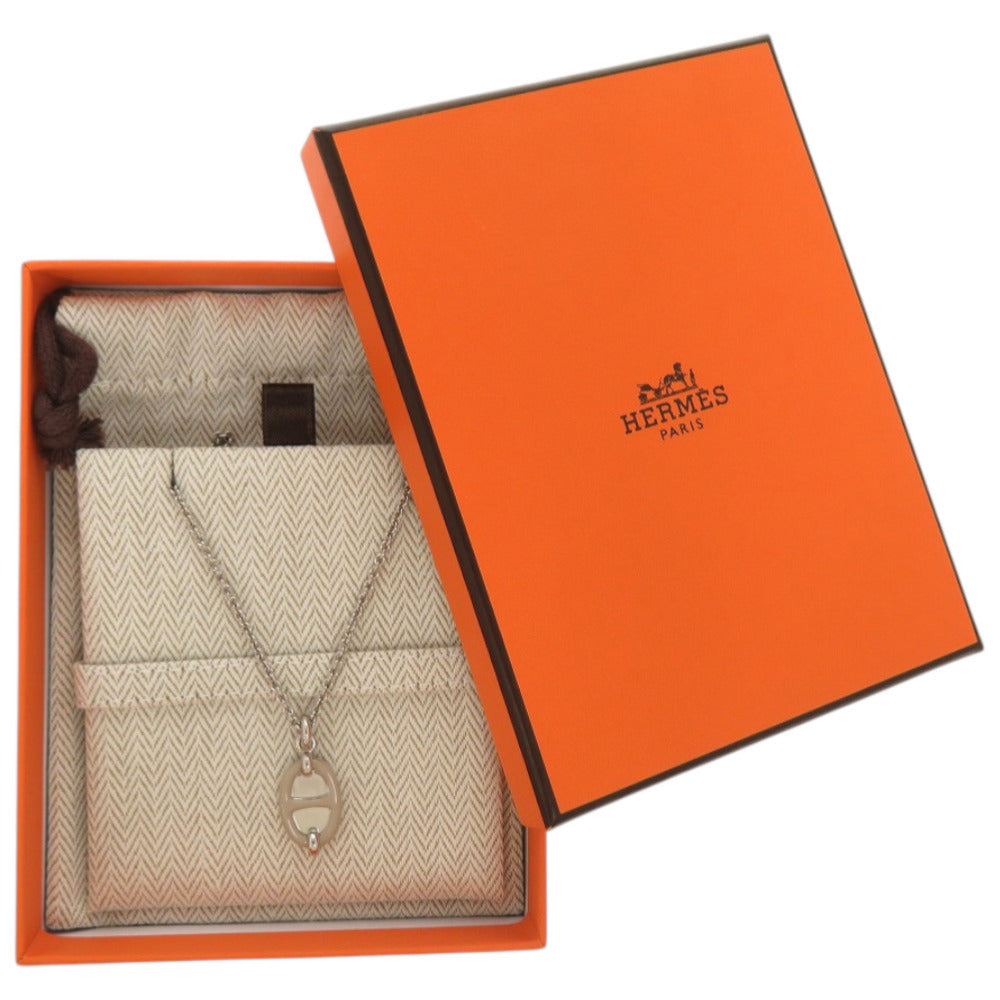 美品 エルメス ペンダント ミニ マイヨン PM H100053FP55 メタル マロングラッセ ネックレス 1801【中古】HERMES