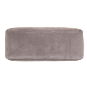 美品 ロンシャン ショップイット SHOP IT ミディアム シルバー金具 スエード グレー トートバッグ 0003【中古】Longchamp