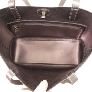 美品 ロンシャン ショップイット SHOP IT ミディアム シルバー金具 スエード グレー トートバッグ 0003【中古】Longchamp