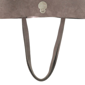 美品 ロンシャン ショップイット SHOP IT ミディアム シルバー金具 スエード グレー トートバッグ 0003【中古】Longchamp