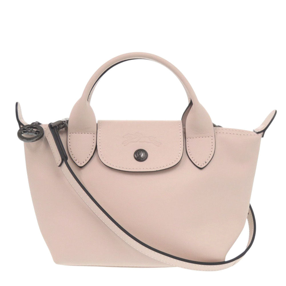 新品同様 ロンシャン ル プリアージュ エクストラ XS レザー ヌード ピンク 2way ハンドバッグ 0010【中古】Longchamp
