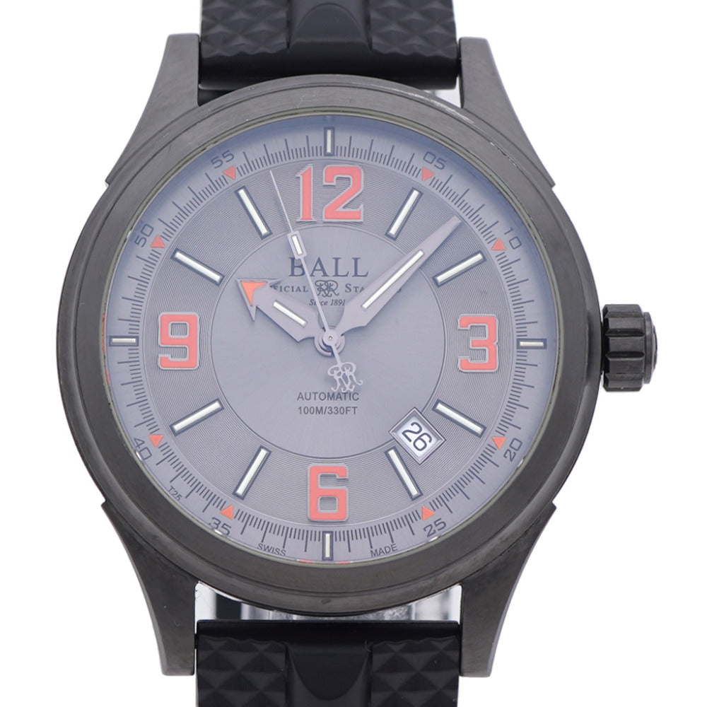 ボールウォッチ ストークマン レーサー NM3098C 自動巻き 腕時計 SS/ラバー グレー/ブラック 0054【中古】BALLWATCH メンズ