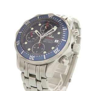 美品 オメガ シーマスター 300 クロノグラフ 2225.80 ネイビー SS 自動巻き 腕時計 0104【中古】OMEGA