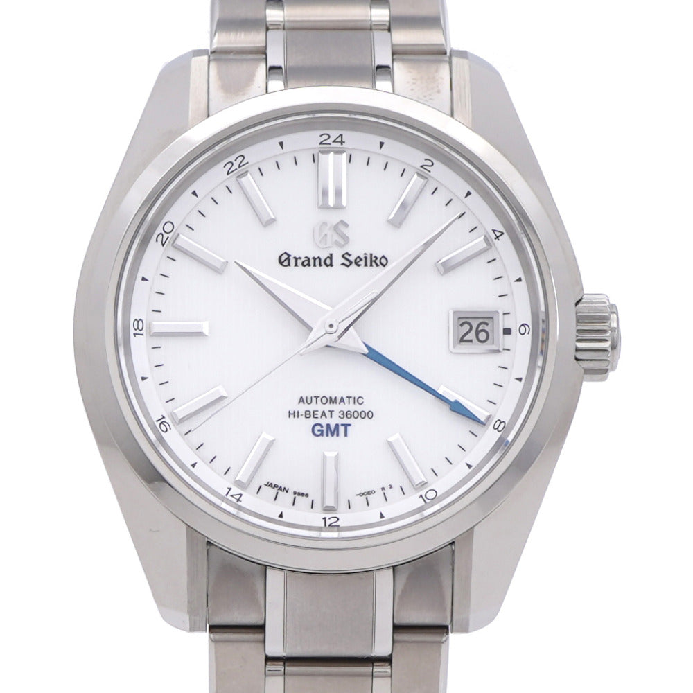美品 セイコー グランドセイコー GMT ハイビート36000 SBGJ211 / 9S86-00A0 自動巻き 腕時計 チタン ホワイト 白文字盤 0155【中古】GRAND SEIKO メンズ