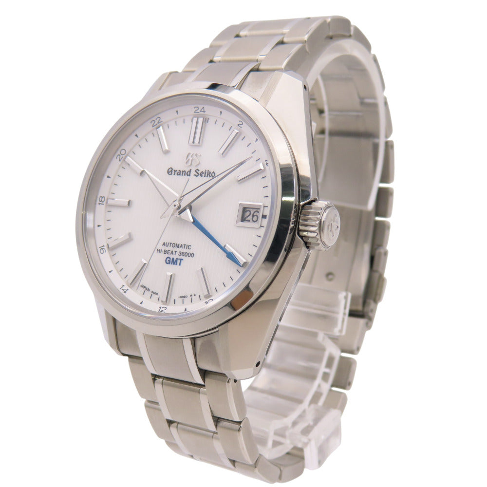 美品 セイコー グランドセイコー GMT ハイビート36000 SBGJ211 / 9S86-00A0 自動巻き 腕時計 チタン ホワイト 白文字盤 0155【中古】GRAND SEIKO メンズ