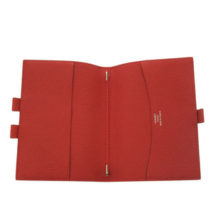 美品 エルメス アジェンダ GM シェーブル レッド □L刻印 手帳カバー 赤 0214【中古】HERMES